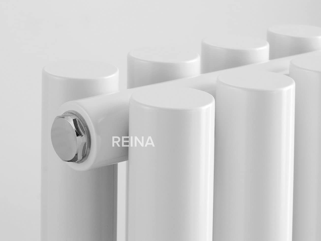 Reina Round White Designer Radiator | 295 x 1800 Double | RND-RN2918WD
