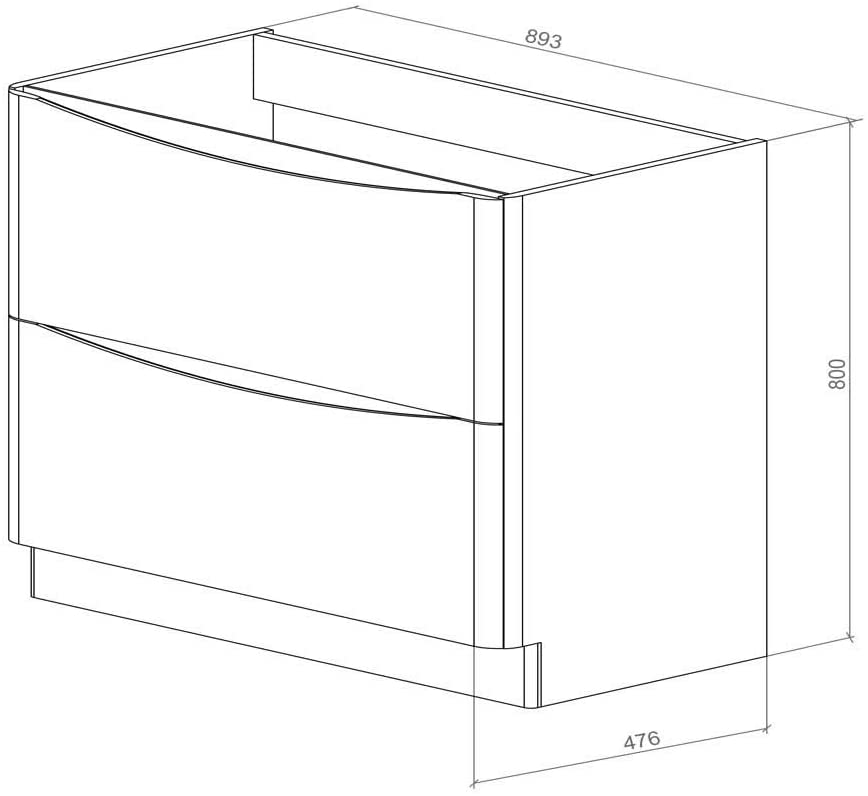 Synergy Kiev 900mm White Gloss Large Vanity Unit SY-KIE05