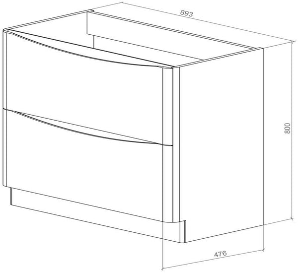 Synergy Kiev 900mm White Gloss Large Vanity Unit SY-KIE05