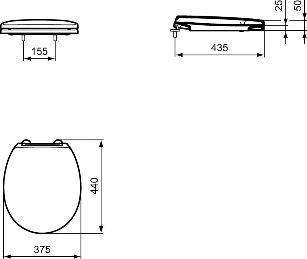Armitage Shanks S406501 White Contour 21 Toilet Seat and Cover with