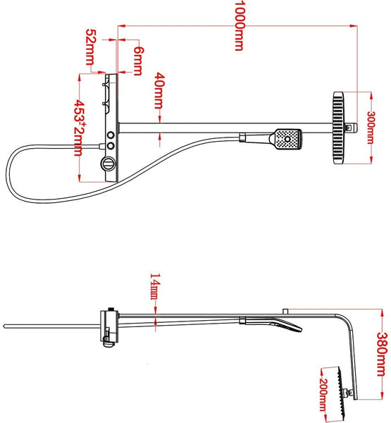 Synergy Mojave Black Thermostatic Shower SY-SF2050B1T