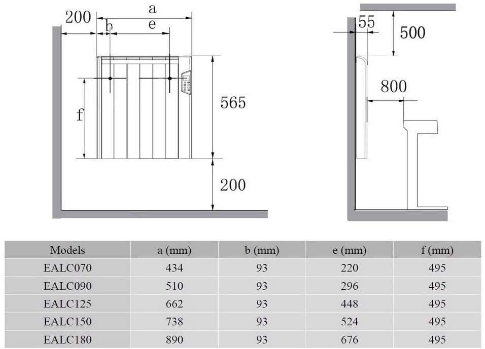 Reina Arlec White Aluminium Horizontal Electric Only Designer Radiators