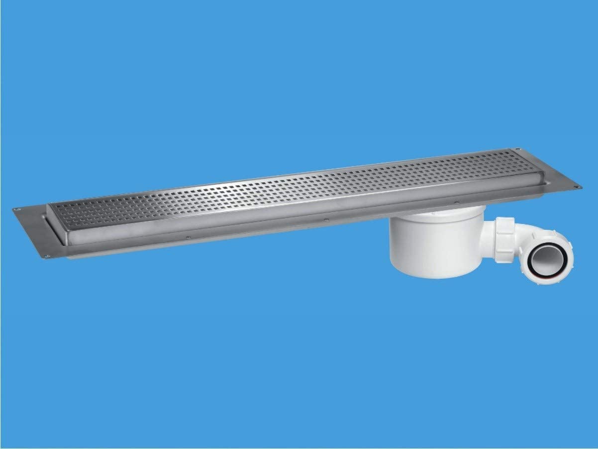 McAlpine Brushed Grid 800mm Channel Drain CD800-SQ