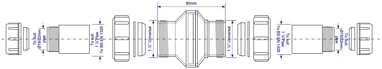 McAlpine ̴_" in-Line Screened/Filter Pipe Coupling RWILF