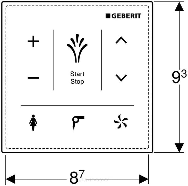 Geberit Wall Control Panel for Geberit Aquaclean Mera: White Glass (147.038.SI.1)