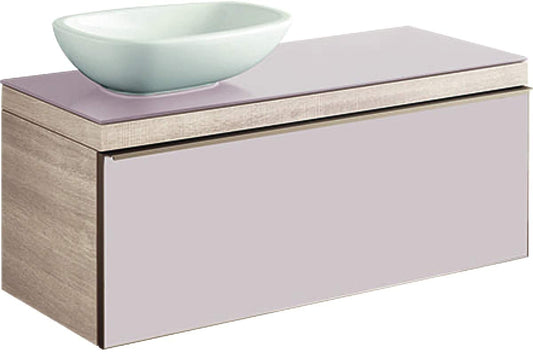 Geberit Citterio Vanity unit 500.561.Jl.1, with glass top and siphon cut-out, 118x54x50cm, wood texture natural beige - 500.561.JI.1
