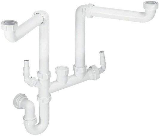 Mcalpine 2 Bowl Kitchen Space Saving Plumbing Kit SSK2