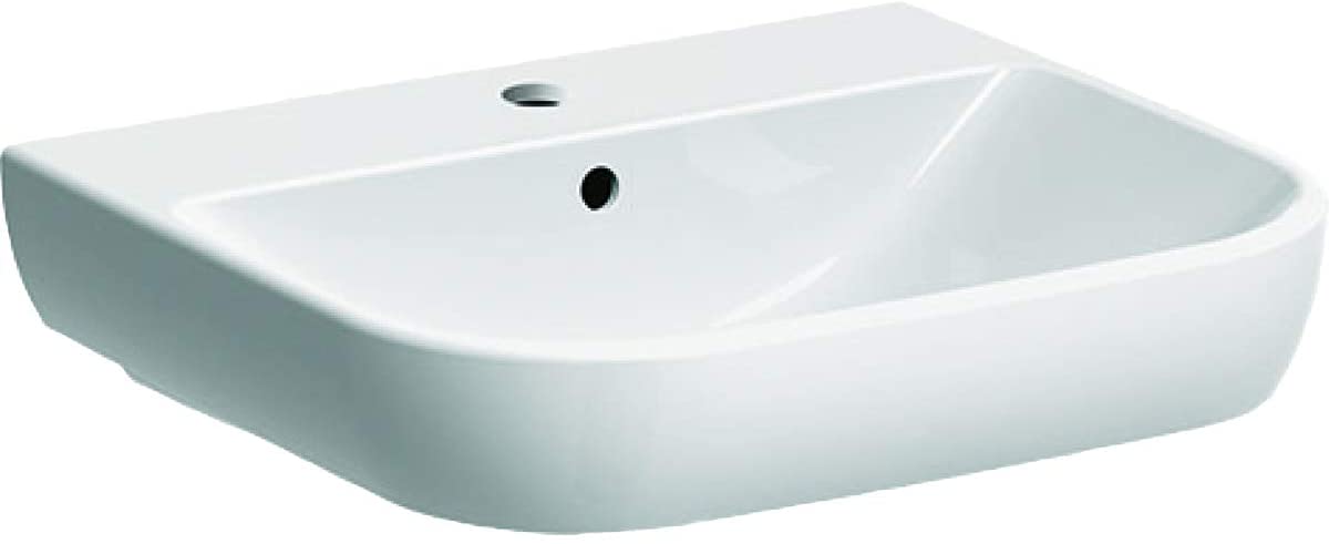 Geberit Smyle Wash basin 500227, 55x48cm, with tap hole and overflow, colour: White, with KeraTect - 500.227.01.8