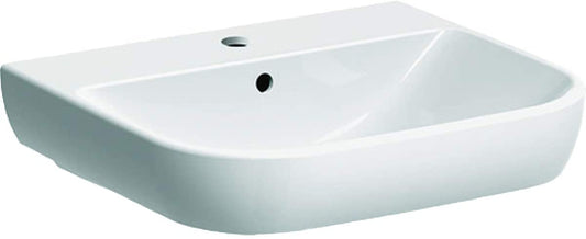 Geberit Smyle Wash basin 500227, 55x48cm, with tap hole and overflow, colour: White, with KeraTect - 500.227.01.8