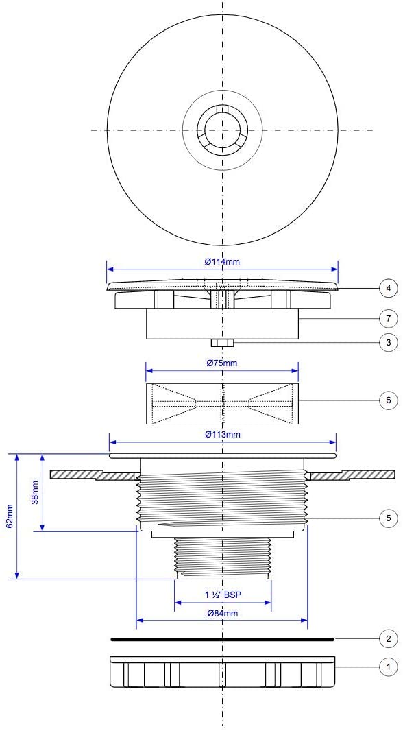 McAlpine 1̴_" CP Plastic Flange High Flow Shower Waste SWHF3-WH