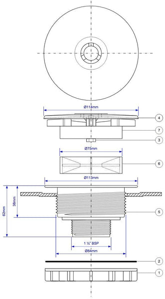 McAlpine 1̴_" CP Plastic Flange High Flow Shower Waste SWHF3-WH