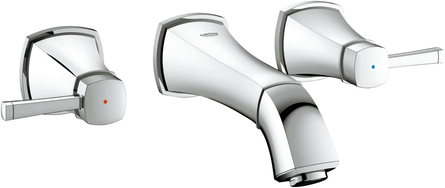 GROHE Grandera 3-Hole Wall-Mounted Basin Tap, 177 mm