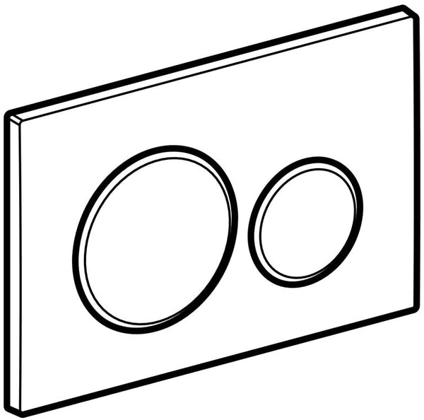 Geberit Sigma 20 115882141 Actuator Plate for 2 Flushes, Front Actuation, Panel + Buttons Matte Black Stripes Chrome