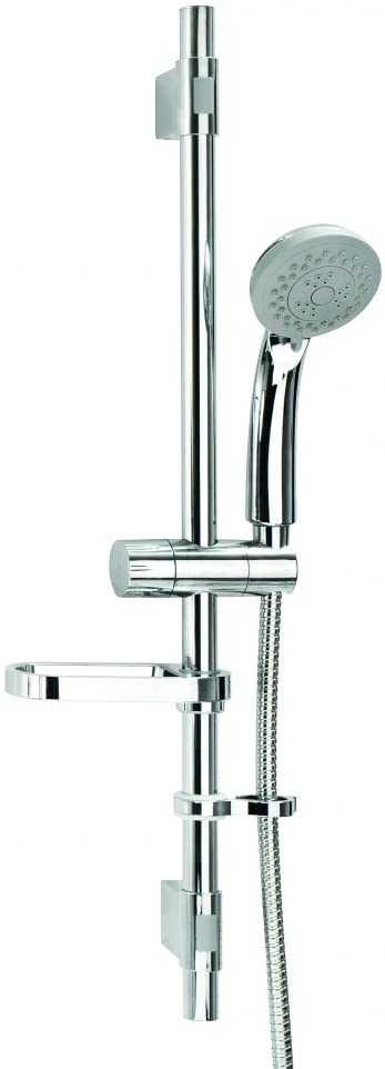 Croydex Trio 3 Function Flexi-Fit Shower Set Handset with Riser Rail and 1.5m Hose
