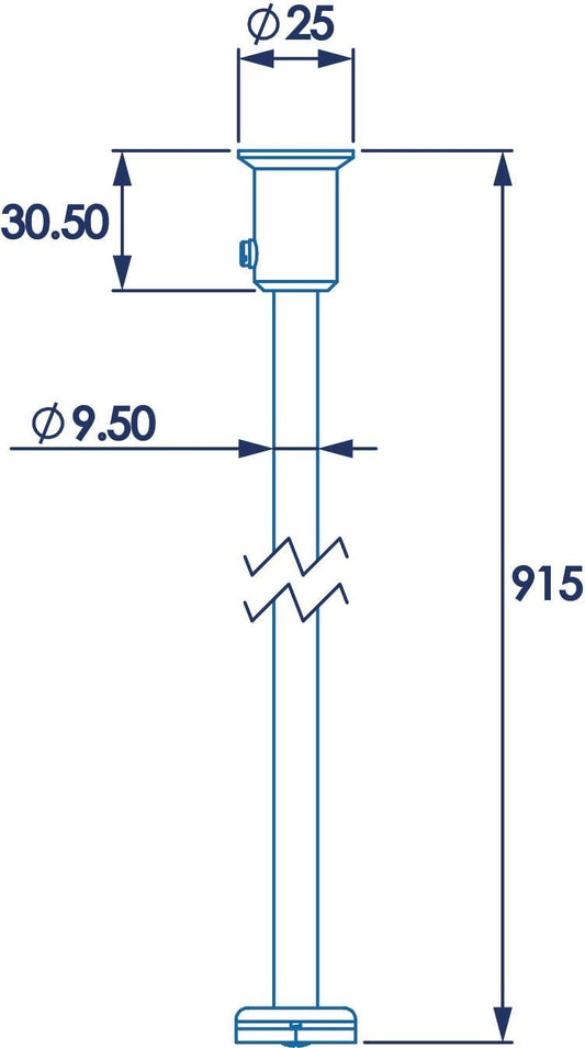 Croydex Ceiling Support 610 mm-Chrome Effect, Silver, 72.3x6.8x1.4 cm