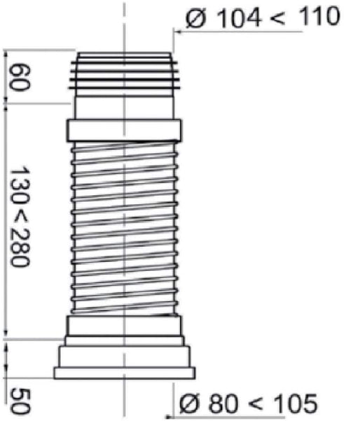 Jollyflex Finned Pan Connector Short 240 - 390mm