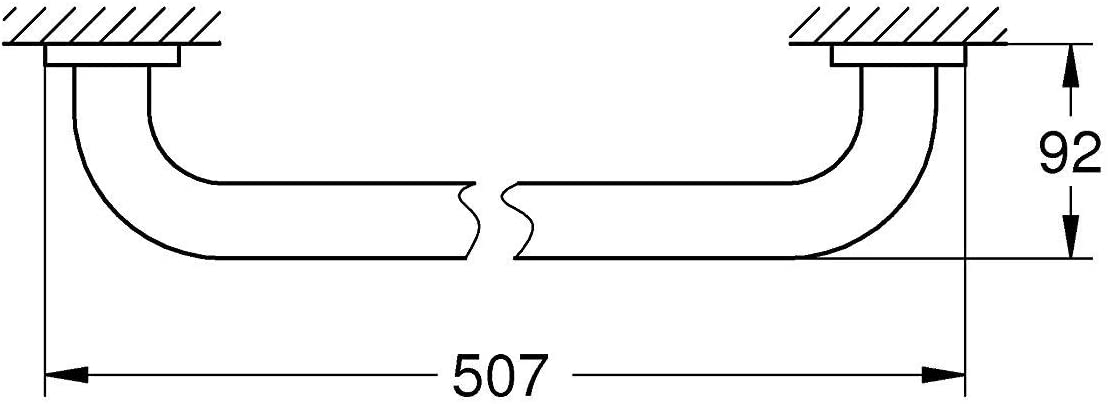 Grohe 40421001 Bath Handle, 450 mm - Silver, 1í«ÌÎ_Pack