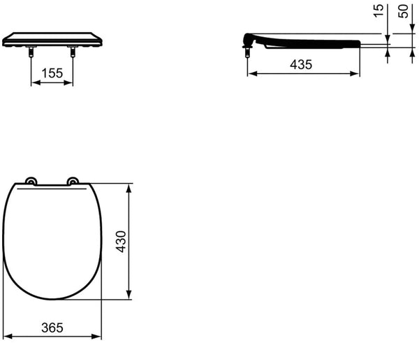 IDEAL STANDARD CONCEPT SLIM SOFT CLOSE TOILET SEAT & COVER - SEAT ONLY - E772601
