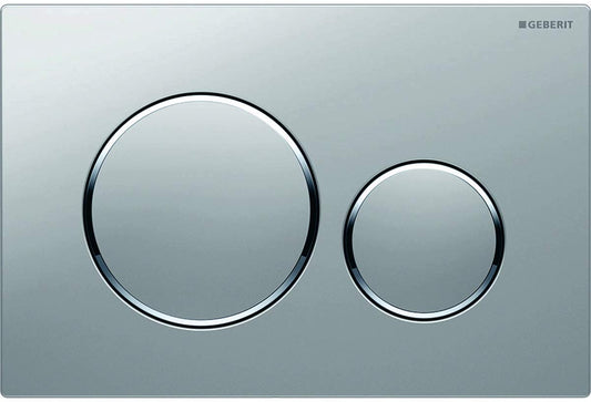 Geberit Sigma 20 115882JQ1 Actuator Plate for 2 Flushes with Front Actuation Plate and Buttons Matte Chrome Stripes
