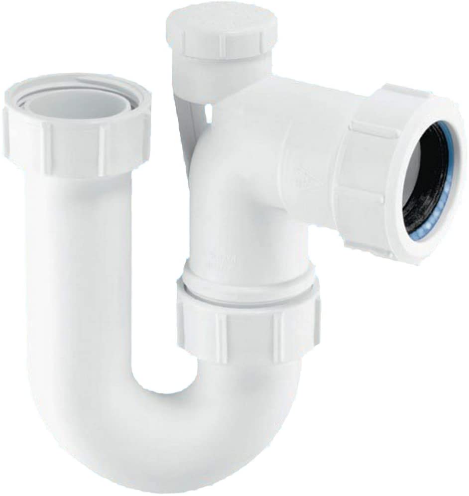 McAlpine SA10V Tubular Swivel Anti-Syphon 'P' Trap-1.25 inch, White