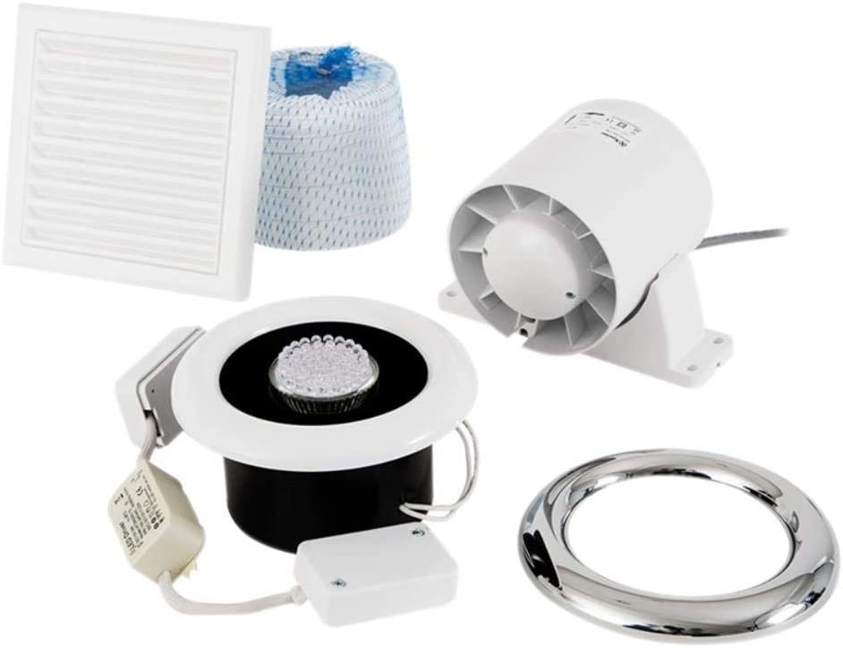 Xpelair XPL93291AW 93291AW Airline LED Shower Fan Kit with Timer 100mm, White
