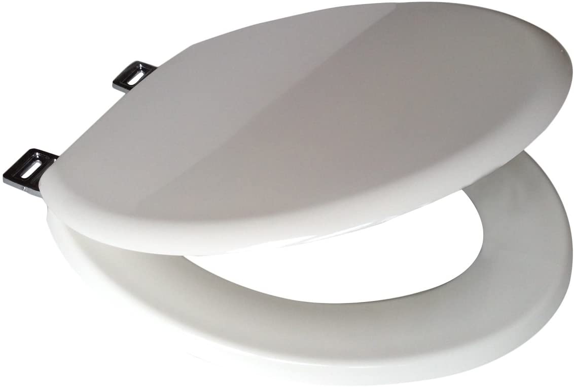 Emerald White Toilet Seat and Cover with Stainless Steel Hinges