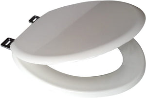 Emerald White Toilet Seat and Cover with Stainless Steel Hinges
