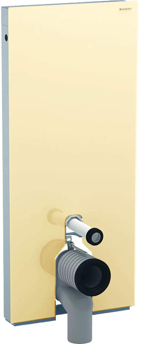 Geberit Monolith PLUS sanitary module for free-standing WC, 114cm, water connection at rear, centric, with connection bend, colour: Glass sand - 131.233.TG.5