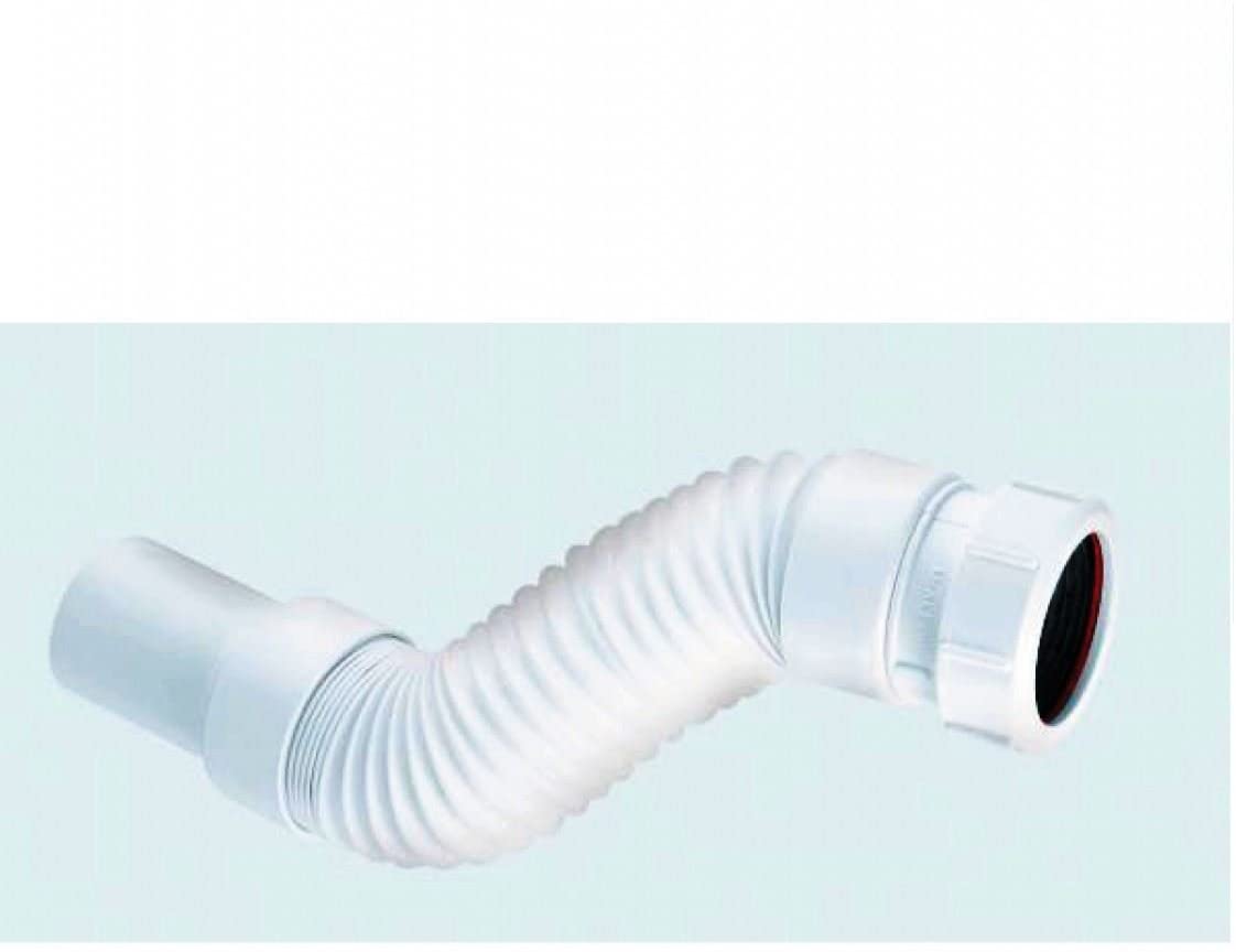 McAlpine FLEXCON5 Flexible Fitting-Universal Connection x PVC Plain Spigot, White