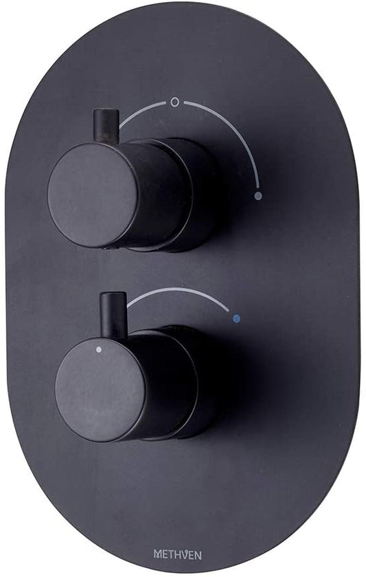 Methven Kaha Concealed Mixer Valve (2 Outlets) (Matte Black) KAHA 2VDIVBK