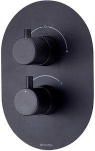 Methven Kaha Concealed Mixer Valve (2 Outlets) (Matte Black) KAHA 2VDIVBK