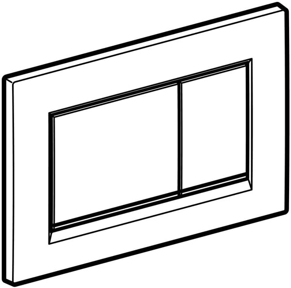 Geberit Sigma 30 115883JQ1 Actuator Plate for 2 Flushes, Front Actuation, Panel + Buttons, Matt Chrome, Stripes Chrome)