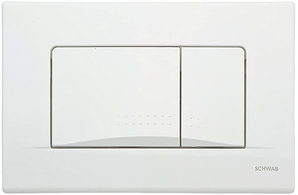 Fluidmaster Schwab Dots Duo 257426 Dual-Flush Flushing Plate White
