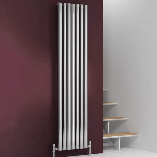Reina Nerox Stainless Steel Vertical Designer Radiator 1800mm x 413mm Single Panel Polished