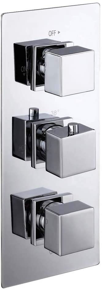 Synergy Triple Concealed Chrome Square 3 Way Diverter Shower Valve