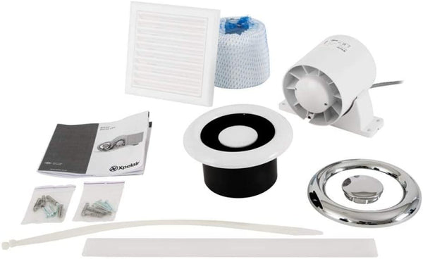 Xpelair XPL93289AW 93289AW Airline 100T Shower Fan Kit-Run-On Timer 100mm, White