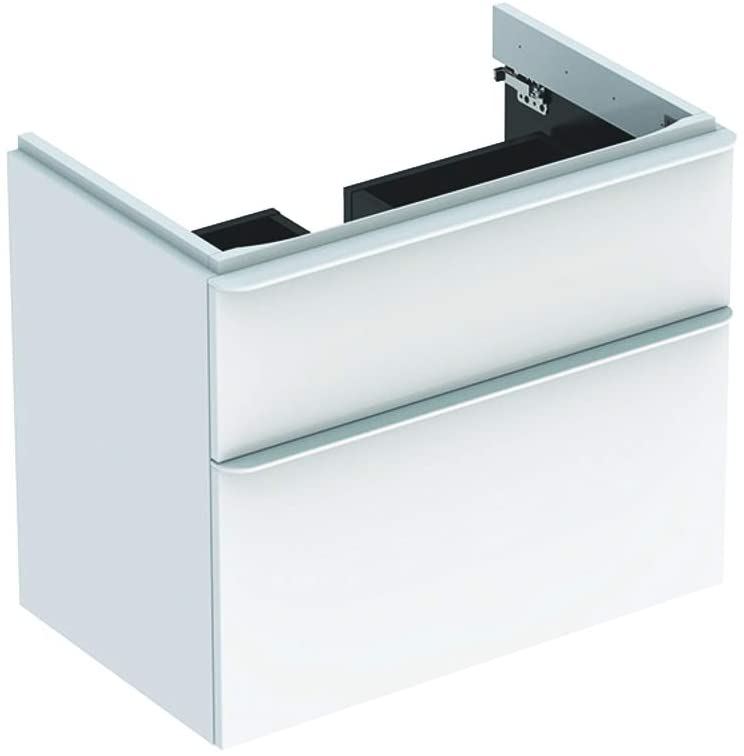 Geberit Smyle Square Vanity unit, 500353, 734x617x470mm, with 2 drawers, colour: White high gloss lacquer - 500.353.00.1