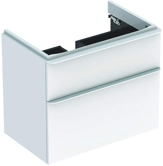 Geberit Smyle Square Vanity unit, 500353, 734x617x470mm, with 2 drawers, colour: White high gloss lacquer - 500.353.00.1