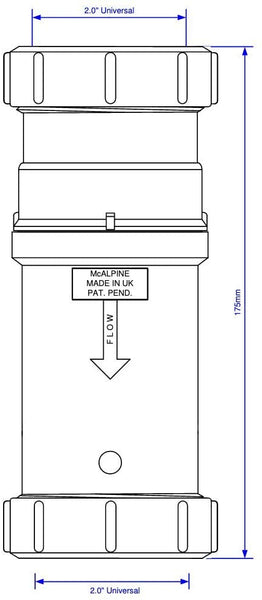 McAlpine MACVALVE-4 2" Self Closing Waste Valve Compression x Compression