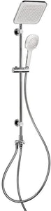Croydex Linear Duo Flexi-Fit Combi Set Handset with Overhead Shower, Riser Rail and 1.5m Hose