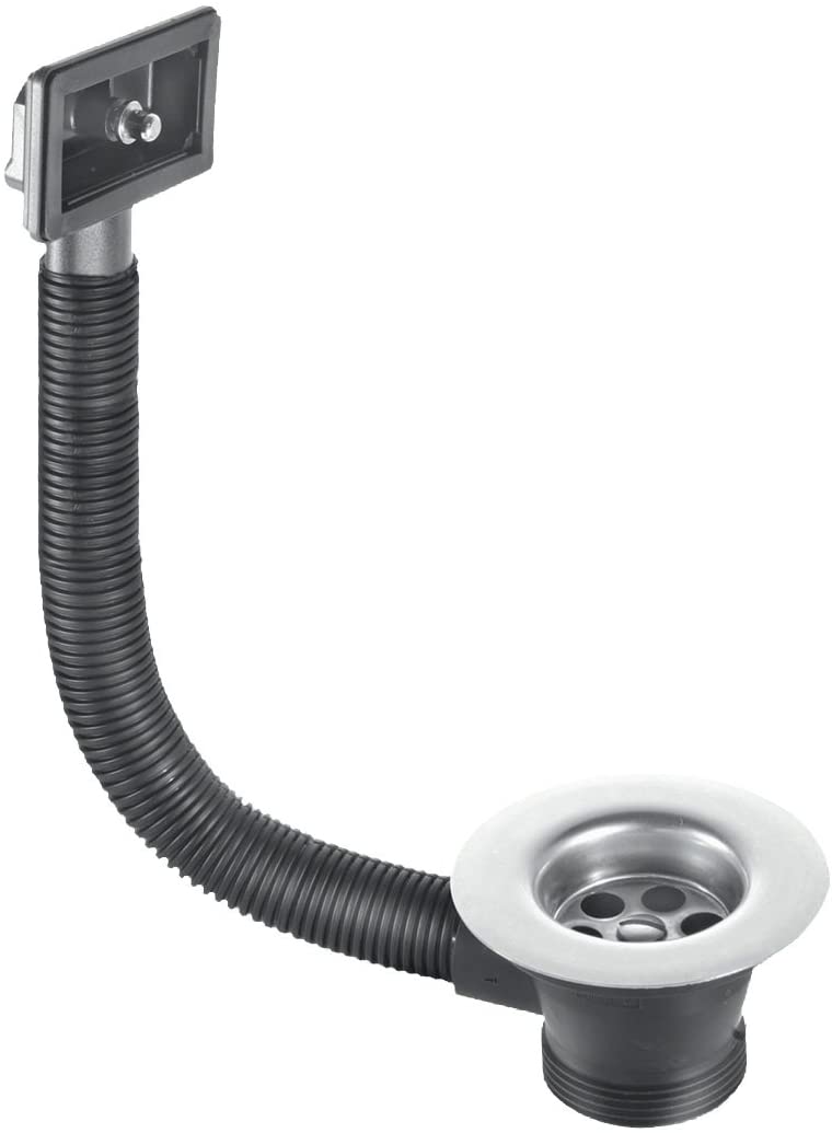 McAlpine FSW2PR Rectangular Combined Waste and Overflow Sink, Chrome and Black