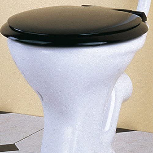 Twyford ST6882BK Black BS Ware Stainless Steel Hinge Seat and Cover,