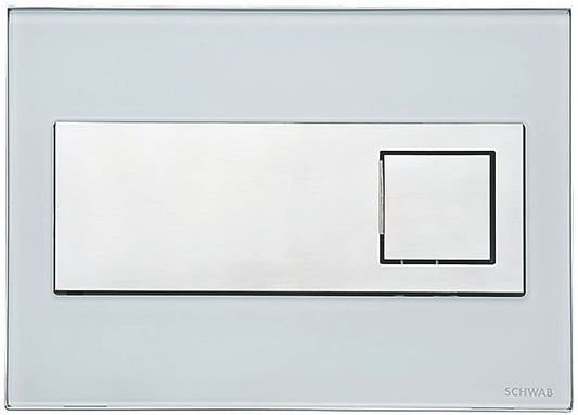 Fluidmaster Schwab Caro 8940 Dual-Flush Flushing Plate White Glass