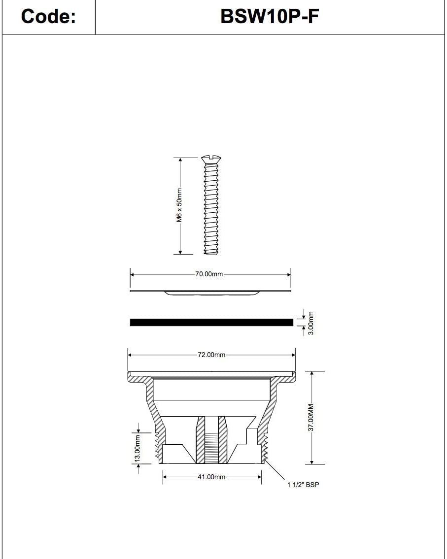 McAlpine 1̴_" Centre Pin Shower Waste BSW10P-F