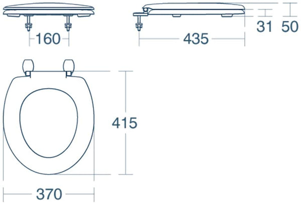 Armitage Shanks S404501 Orion 3 Seat & Cover Toilet seat, White