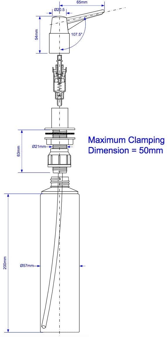 McAlpine Soap Dispenser for Sink : å_ Litre Bottle SOAP-CP