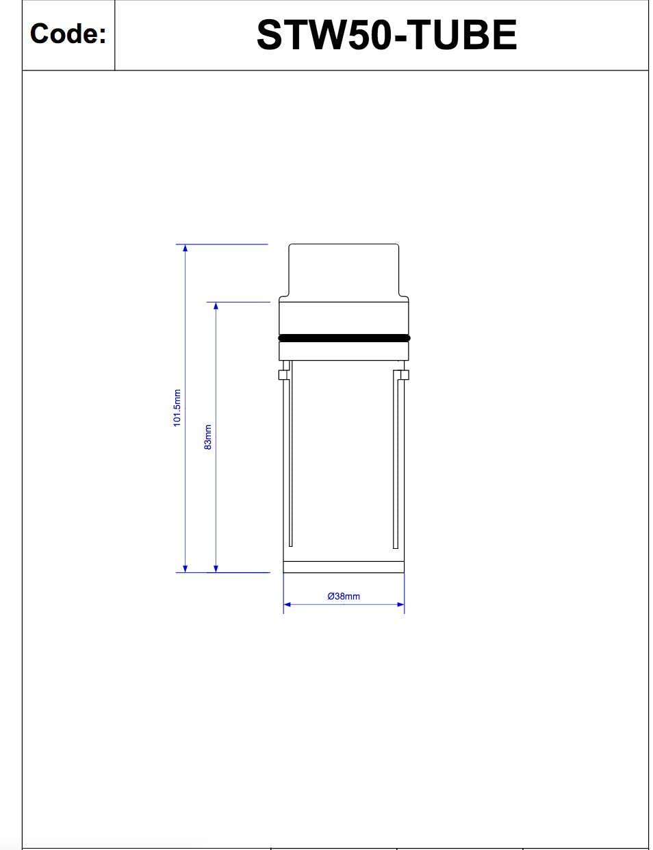 McAlpine 1̴_" 50mm Dip Tube for Shower Traps STW50-TUBE