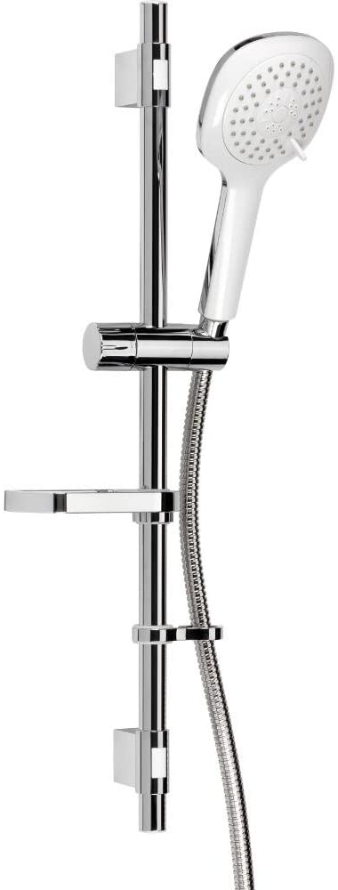 Croydex Linear 3 Function Flexi-Fit Shower Set Handset with Riser Rail and 1.5m Hose