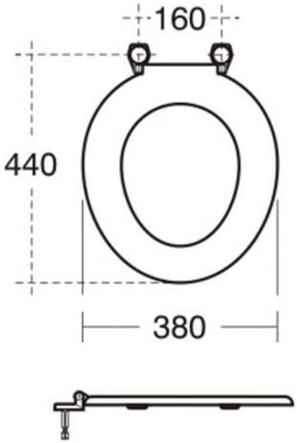 Armitage Shanks S406336 Dark Blue Bakasan Toilet Seat, No Cover, Metal