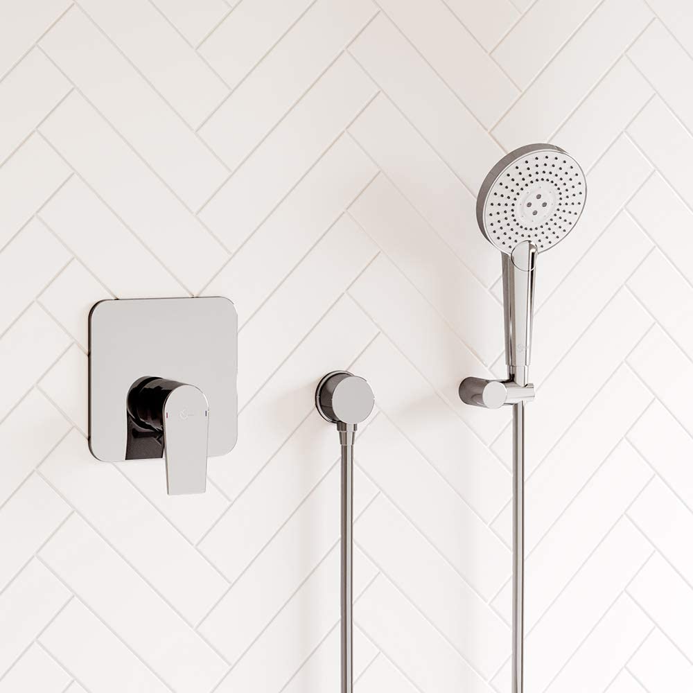 Ideal Standard B1765AA Evo Jet Round Shower Kit, Chrome